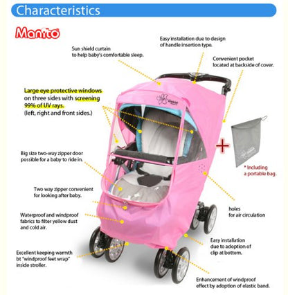 Elegance Plus Stroller Weather Shield/Rain Cover, Blue