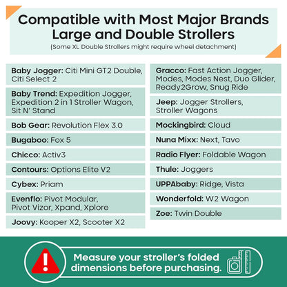 Large Stroller Travel Bag for Airplane, Fits Double & Jogging Strollers