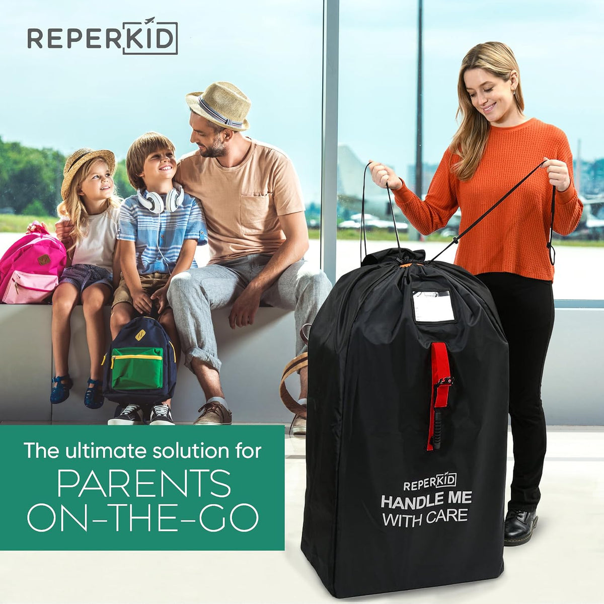 Large Stroller Travel Bag for Airplane, Fits Double & Jogging Strollers