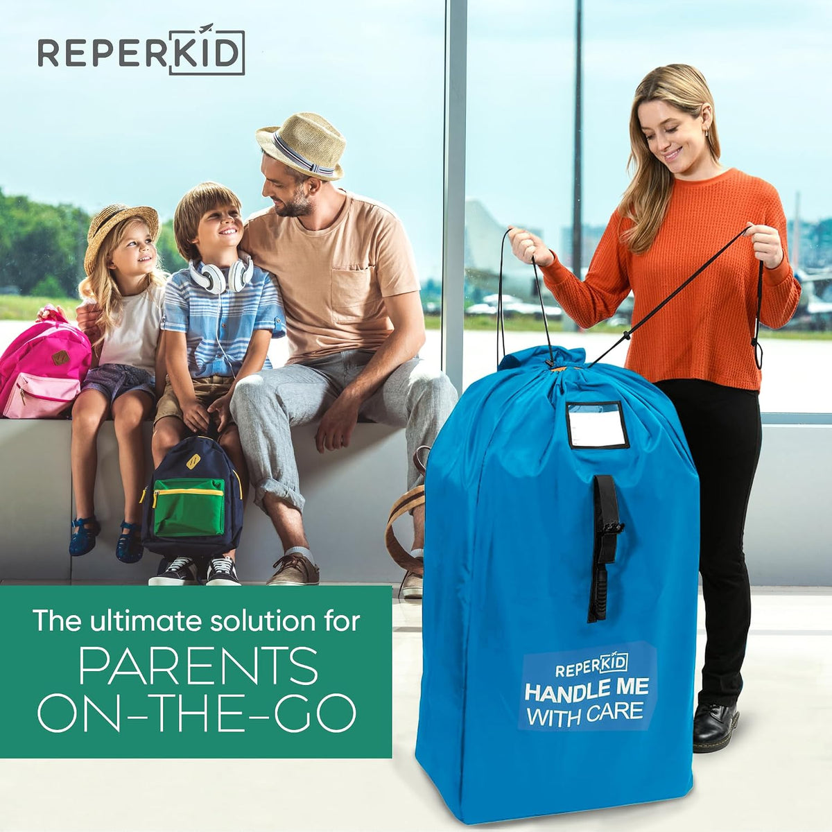 Large Stroller Travel Bag for Airplane, Fits Double & Jogging Strollers