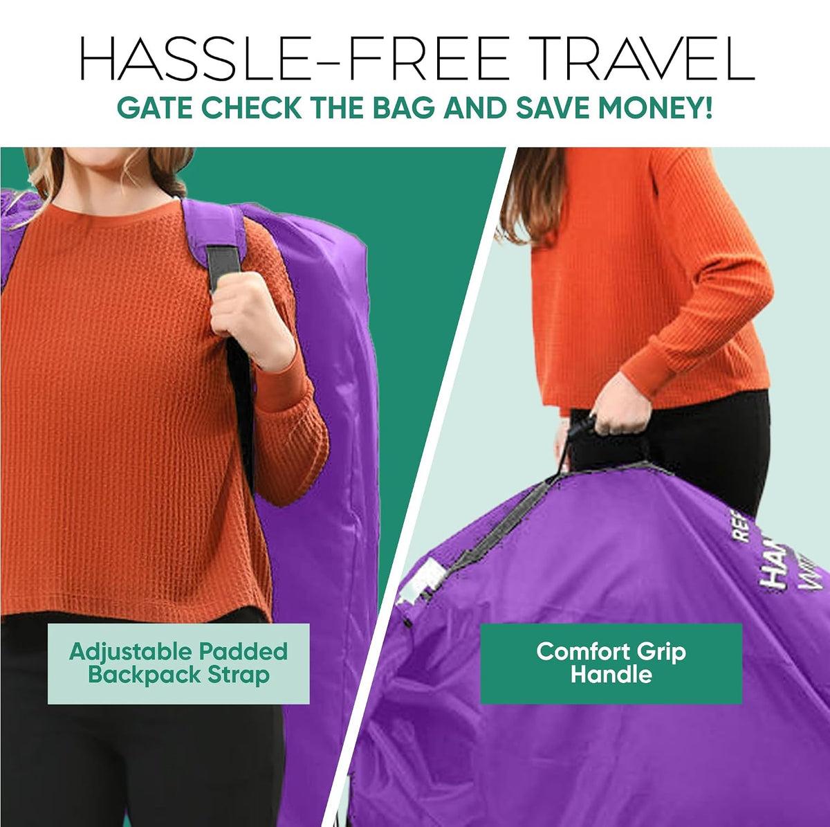 Large Stroller Travel Bag for Airplane, Fits Double & Jogging Strollers