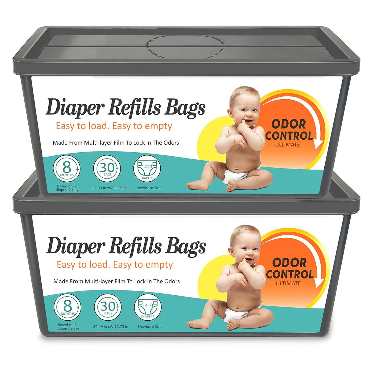 Diaper Pail Refills Fits Diaper Genie Easy Roll Signature & Platinum