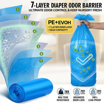Diaper Pail Refills Fits Diaper Genie Easy Roll Signature & Platinum