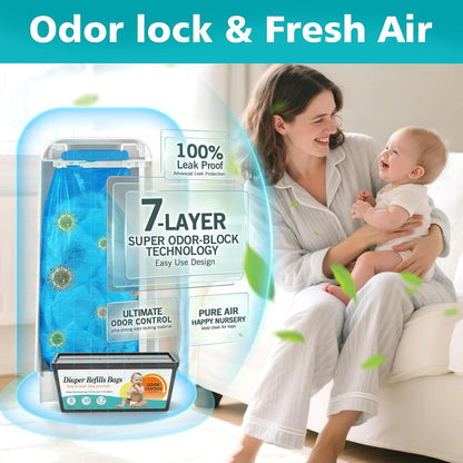 Diaper Pail Refills Fits Diaper Genie Easy Roll Signature & Platinum