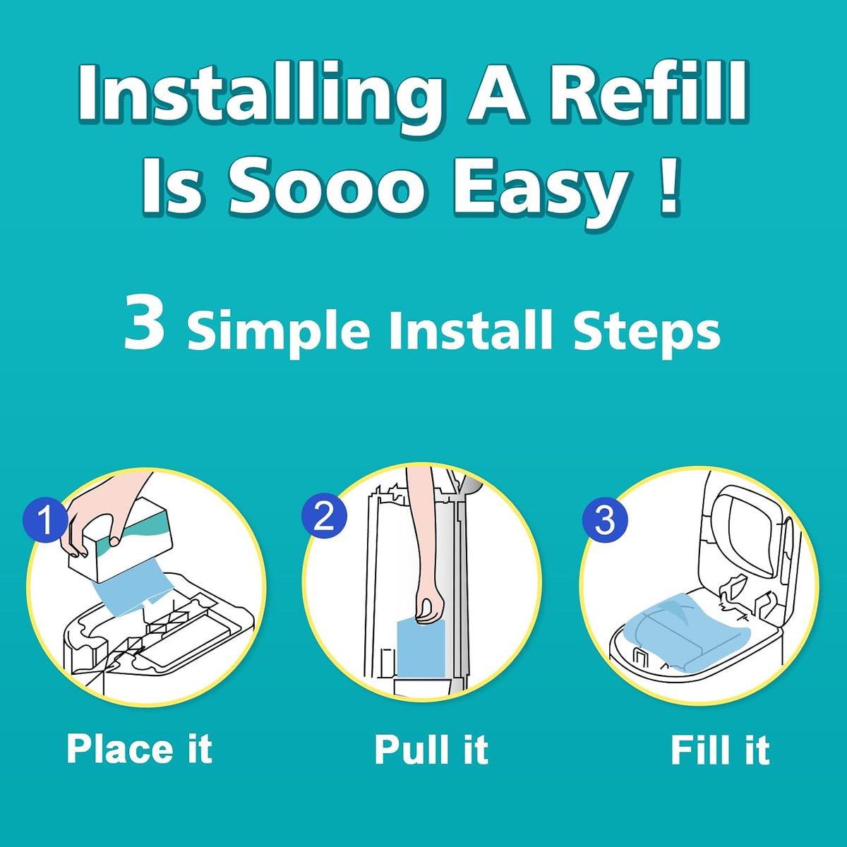 Diaper Pail Refills Fits Diaper Genie Easy Roll Signature & Platinum