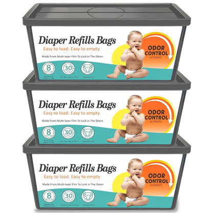 Diaper Pail Refills Fits Diaper Genie Easy Roll Signature & Platinum