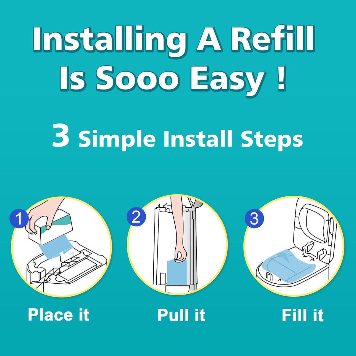 Diaper Pail Refills Fits Diaper Genie Easy Roll Signature & Platinum