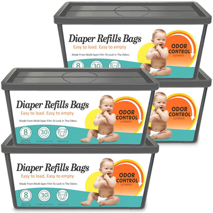 Diaper Pail Refills Fits Diaper Genie Easy Roll Signature & Platinum