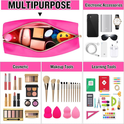 Chenille Letter Clear Makeup Bags Stuff Pouch, Preppy Patch Makeup Bag with Zipper, Transparent PVC & Nylon Waterproof Portable Glitter Cosmetic Bag Travel Toiletry Storage for Women Girl(STUFF-Black)