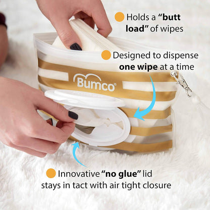 Airtight Wipes Dispenser, Keeps Wet, Reusable Refillable Pouch, Diaper Bag Organizer for Travel, Carrying Clutch, Unique Baby Gift for Girl Boy [multicolor]