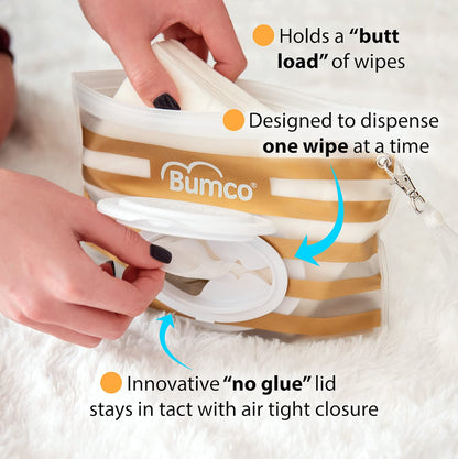 Airtight Wipes Dispenser, Keeps Wet, Reusable Refillable Pouch, Diaper Bag Organizer for Travel, Carrying Clutch, Unique Baby Gift for Girl Boy [multicolor]