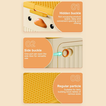 Rolling Toy Storage Bin with Lid Wheels, Toy Storage Organizer for Building Blocks, Children Toy Box, Storage Container with Wheels for Playroom Bedroom