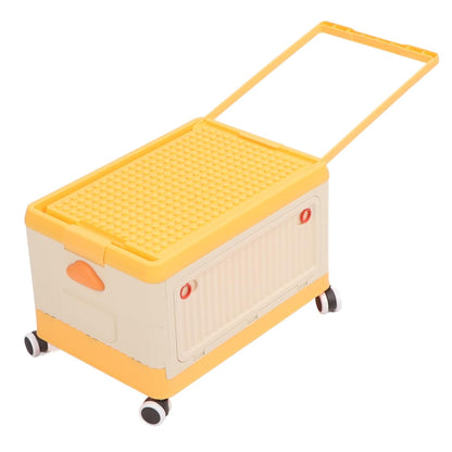 Rolling Toy Storage Bin with Lid Wheels, Toy Storage Organizer for Building Blocks, Children Toy Box, Storage Container with Wheels for Playroom Bedroom