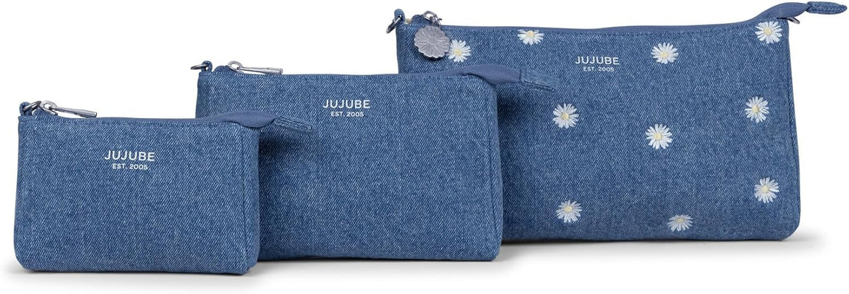 x Sazan New 3-Piece Pouch Set, Diaper Bag Organizing Pouches, Convertible to Small Purse with Crossbody Strap, Zipper Cosmetic Pouch, Large, Medium, and Small, Paisley Floral, Mothers Day Gift