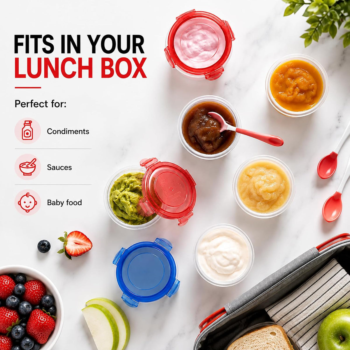 4 oz Food Storage Containers, Twist Top, BPA-Free