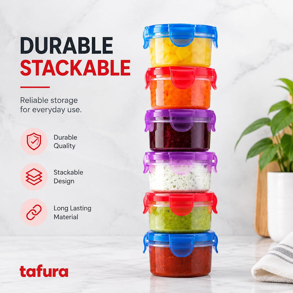 4 oz Food Storage Containers, Twist Top, BPA-Free