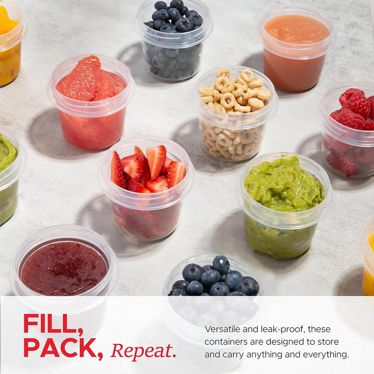 4 oz Food Storage Containers, Twist Top, BPA-Free