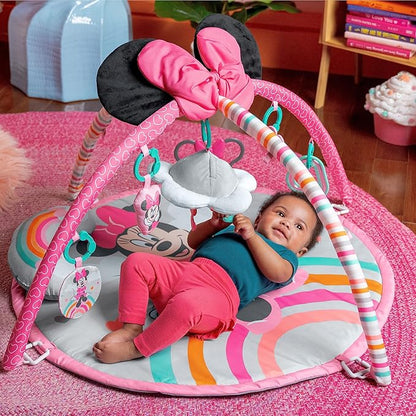 Bright Starts Disney Baby Minnie Mouse Forever Besties Activity Gym with Music and Lights, Pink, Newborn+