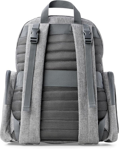 Skip Hop Diaper Bag Backpack with Portable Changing Pad, 9 Total Pockets, Easy-Access Wipes Pocket, Zippered Side Pocket, Luggage Sleeve & Stroller Straps, Fits a 15” Laptop, Luna, Heather Grey
