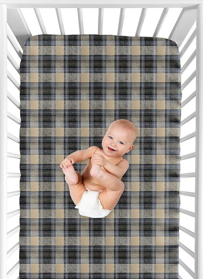 Sweet Jojo Designs 2-Piece Baby Bassinet Sheets Set (Black/White Gingham Checkered Plaid) for Boy/Girl, Infant Newborn Nursery, Oval, Rectangle & Hourglass Mattress (Solid Onyx & Classic Checkerboard)