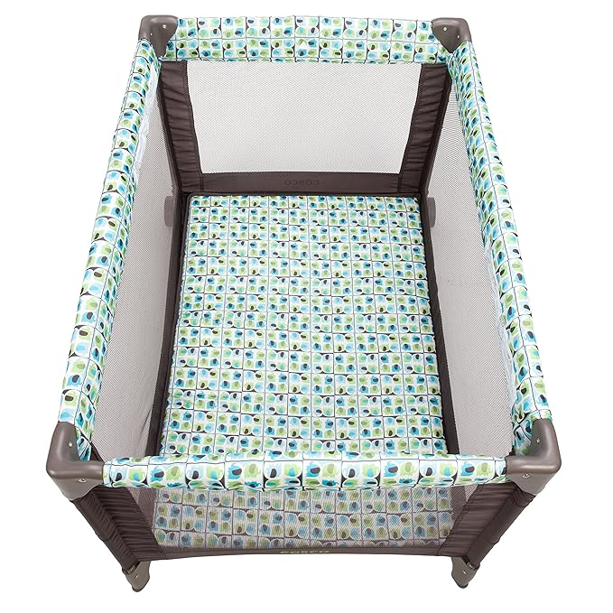 Cosco Funsport Compact Portable Playard, Lightweight, Easy Set up, Foldable Baby Playpen with Carry Bag, Elephant Squares