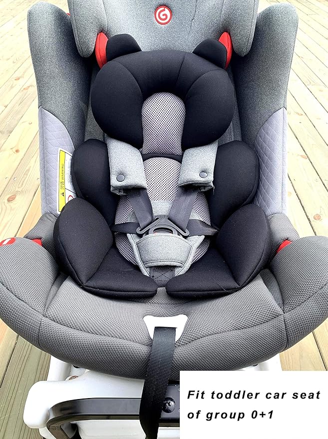 G Ganen Baby Comfort Support Cushion Stroller and Seat Comfort Cushion Insert Liner (Black Bear)