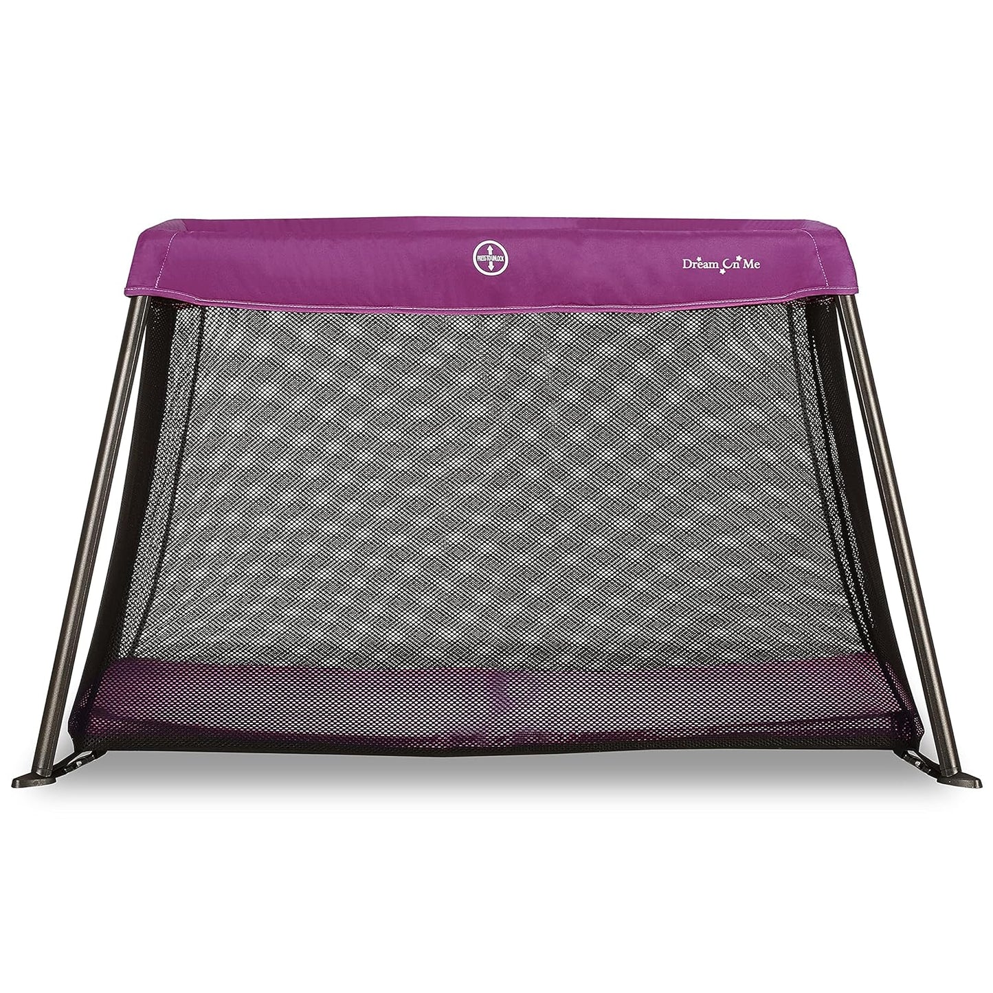 Dream On Me Travel Light Baby Playard with Zipper Access Door, Breathable Mesh Sides with Soft Comfortable Mattress, Easy Fold Design with Travel Carry Bag, Compact Space Saving Design - Grey