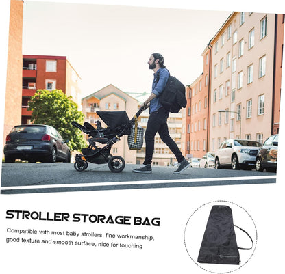 Padded Stroller Storage Bag with Lockable Drawstring Closure for Airplane Gate Check Travel Cover Compatible with Strollers Reinforced Seams and Inner Pocket for Scratch Protection