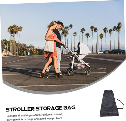 Padded Stroller Storage Bag with Lockable Drawstring Closure for Airplane Gate Check Travel Cover Compatible with Strollers Reinforced Seams and Inner Pocket for Scratch Protection
