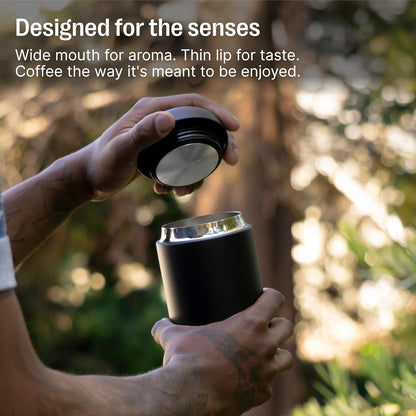 Carter Wide 12 oz Ceramic Lined Travel Coffee Mug, Tea & Espresso | No Metallic Taste, Leak-Proof Lid, Dishwasher Safe, Hot 12Hr Cold 24Hr, Coffee Tumbler, BPA-Free Stainless Steel, Stone Blue
