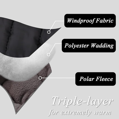 Stroller Gloves Universal Winter Anti-Freeze Stroller Mittens Water Repellent Hand Warmer Muff Fleece Lined,Winter Stroller Accessories (Black)