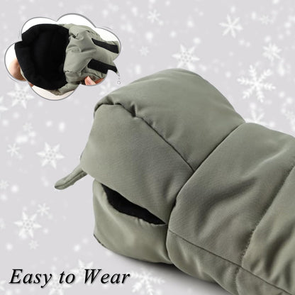 Stroller Gloves Universal Winter Anti-Freeze Stroller Mittens Water Repellent Hand Warmer Muff Fleece Lined,Winter Stroller Accessories (Black)