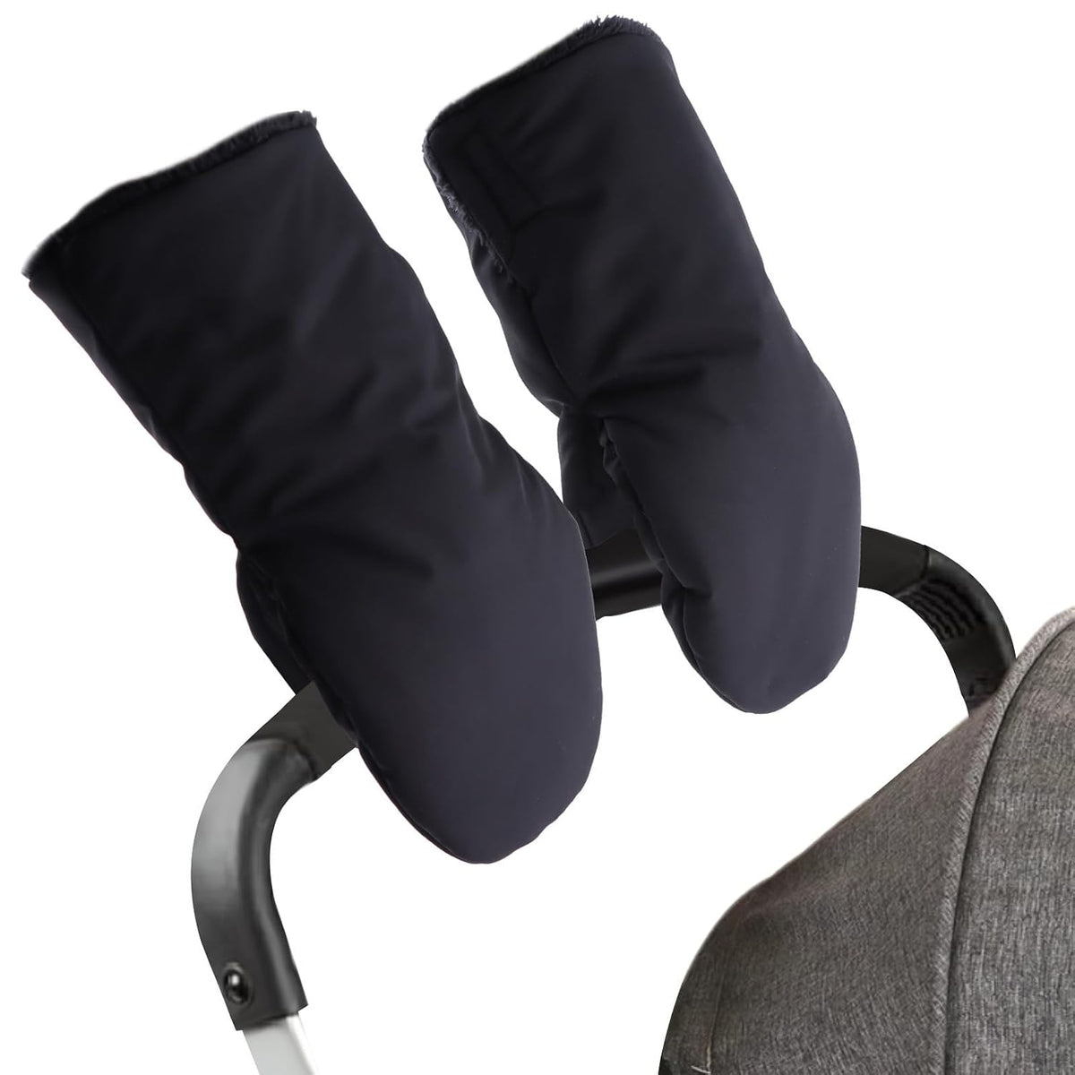 Stroller Gloves Universal Winter Anti-Freeze Stroller Mittens Water Repellent Hand Warmer Muff Fleece Lined,Winter Stroller Accessories (Black)