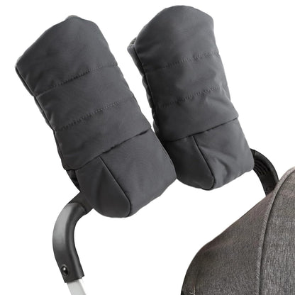 Stroller Gloves Universal Winter Anti-Freeze Stroller Mittens Water Repellent Hand Warmer Muff Fleece Lined,Winter Stroller Accessories (Black)