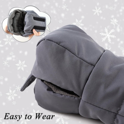 Stroller Gloves Universal Winter Anti-Freeze Stroller Mittens Water Repellent Hand Warmer Muff Fleece Lined,Winter Stroller Accessories (Black)
