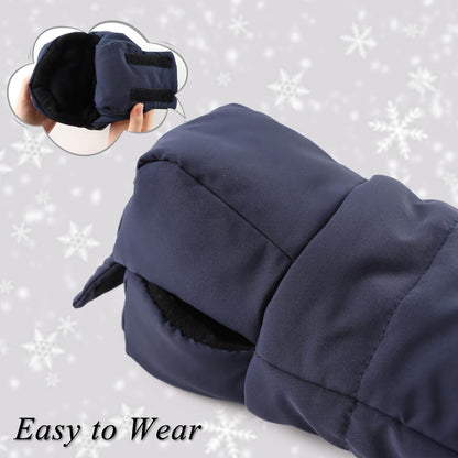 Stroller Gloves Universal Winter Anti-Freeze Stroller Mittens Water Repellent Hand Warmer Muff Fleece Lined,Winter Stroller Accessories (Black)