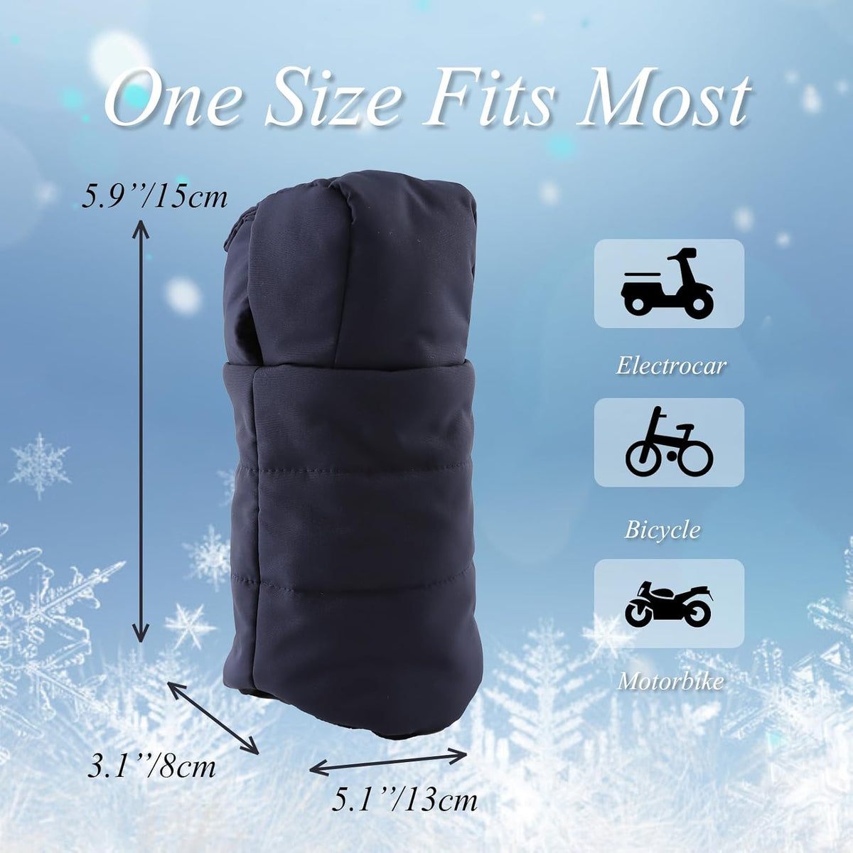Stroller Gloves Universal Winter Anti-Freeze Stroller Mittens Water Repellent Hand Warmer Muff Fleece Lined,Winter Stroller Accessories (Black)
