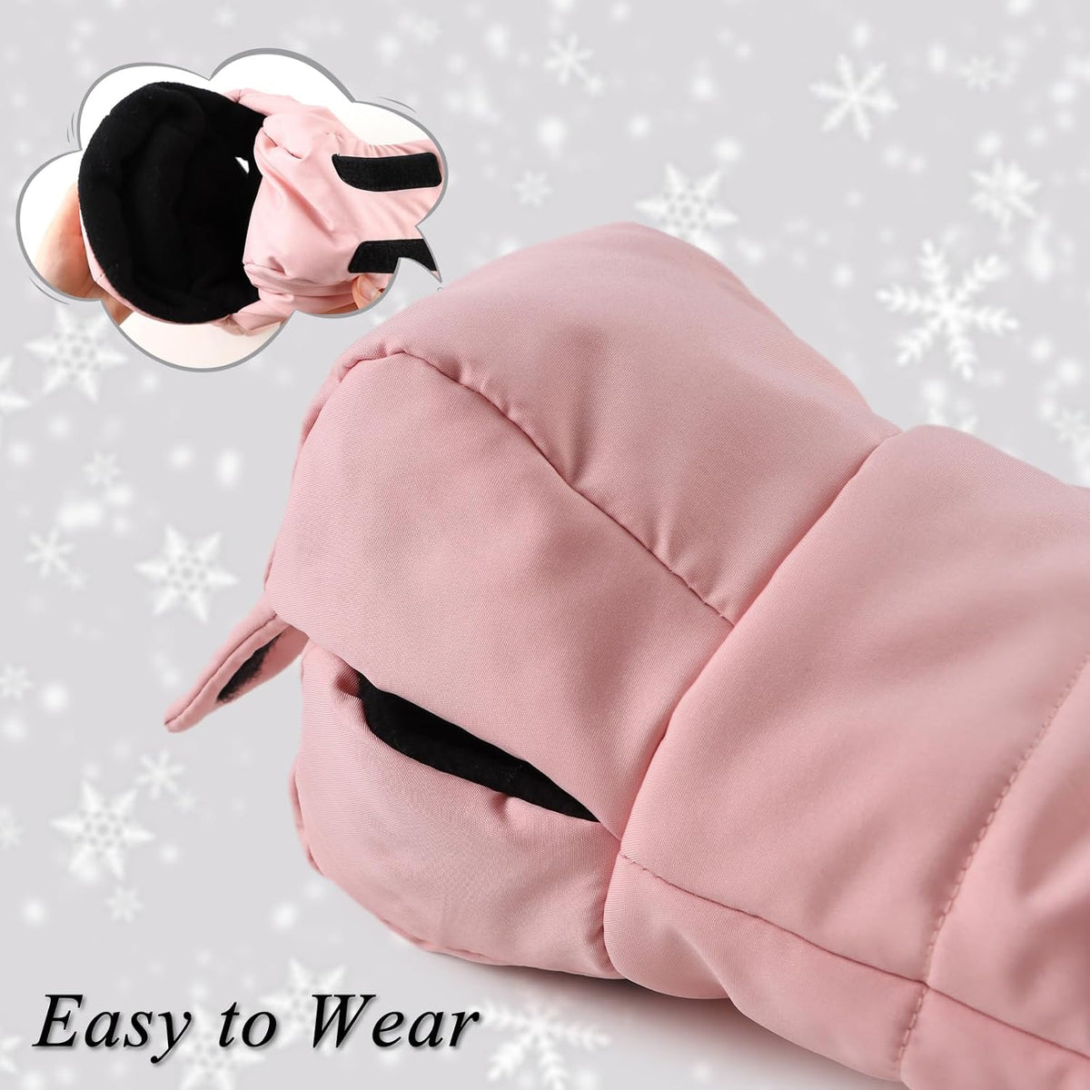 Stroller Gloves Universal Winter Anti-Freeze Stroller Mittens Water Repellent Hand Warmer Muff Fleece Lined,Winter Stroller Accessories (Black)