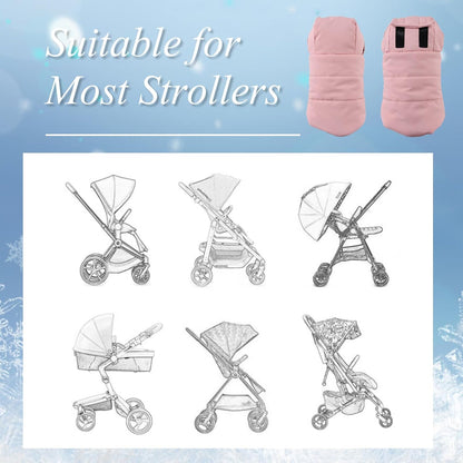 Stroller Gloves Universal Winter Anti-Freeze Stroller Mittens Water Repellent Hand Warmer Muff Fleece Lined,Winter Stroller Accessories (Black)