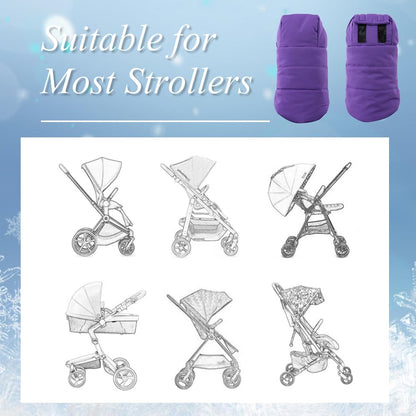Stroller Gloves Universal Winter Anti-Freeze Stroller Mittens Water Repellent Hand Warmer Muff Fleece Lined,Winter Stroller Accessories (Black)