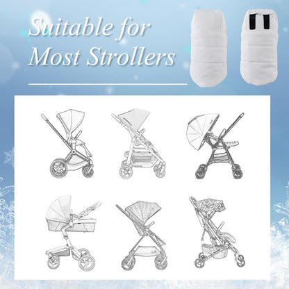 Stroller Gloves Universal Winter Anti-Freeze Stroller Mittens Water Repellent Hand Warmer Muff Fleece Lined,Winter Stroller Accessories (Black)