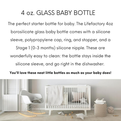 Glass Baby Bottle BPA Free | Protective Silicone Sleeve | 4 oz Pack of 2 | Cantaloupe, Banana - Colors B