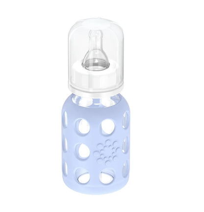 Glass Baby Bottle BPA Free | Protective Silicone Sleeve | 4 oz Pack of 2 | Cantaloupe, Banana - Colors B