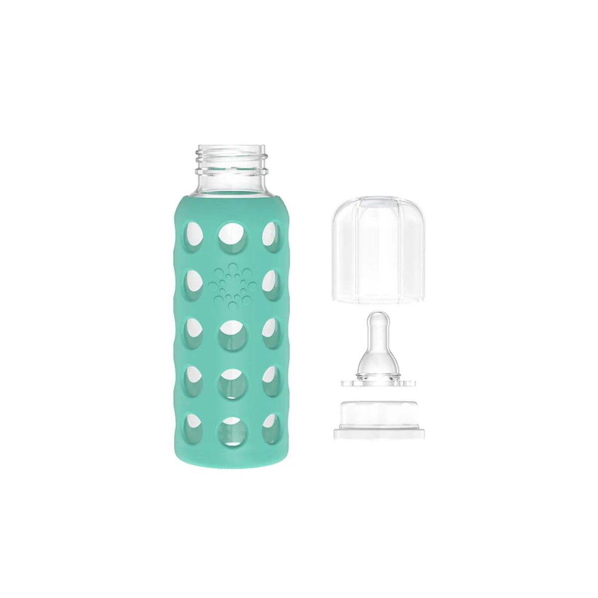 Glass Baby Bottle BPA Free | Protective Silicone Sleeve | 4 oz Pack of 2 | Cantaloupe, Banana - Colors B