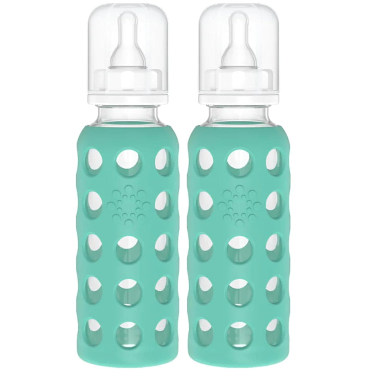 Glass Baby Bottle BPA Free | Protective Silicone Sleeve | 4 oz Pack of 2 | Cantaloupe, Banana - Colors B