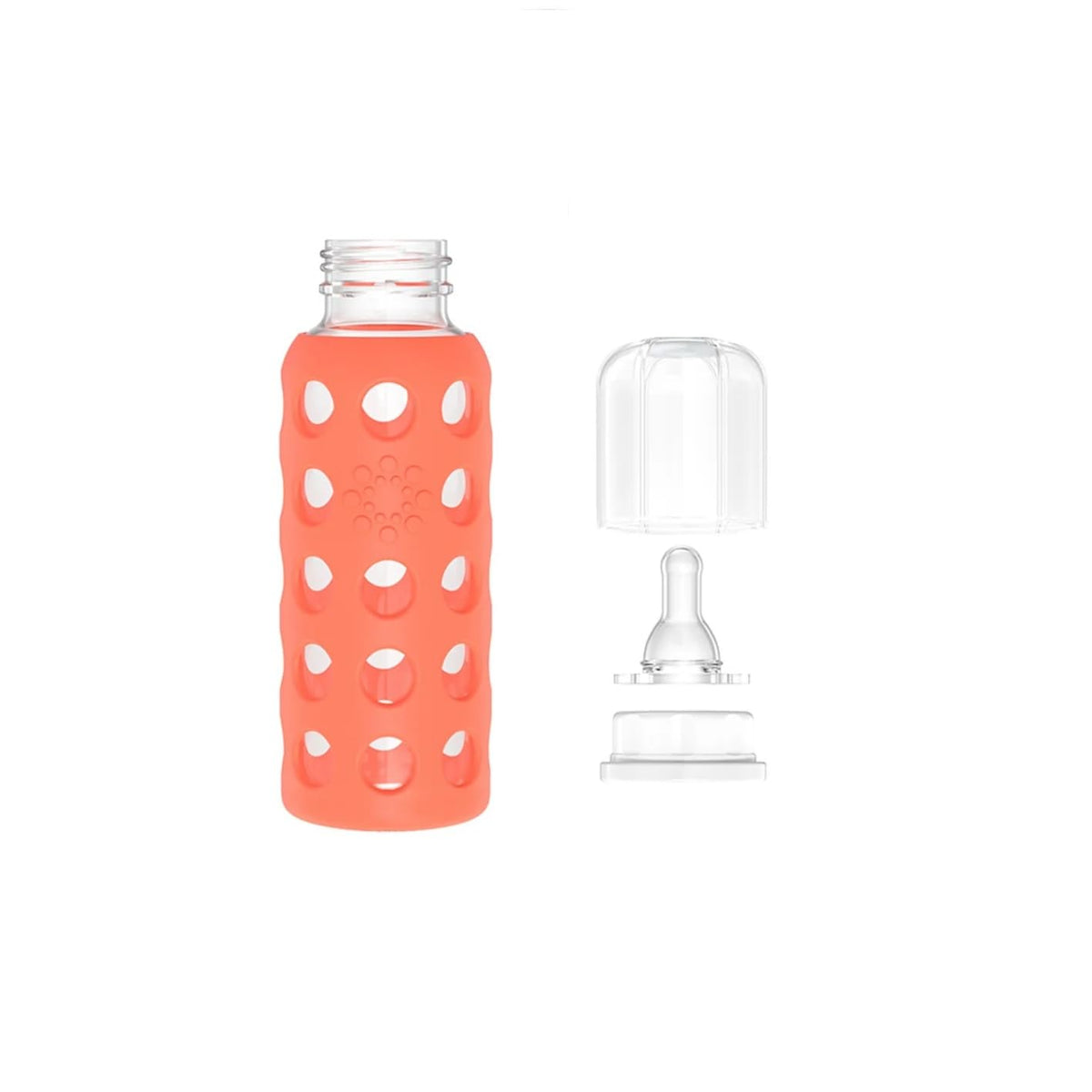 Glass Baby Bottle BPA Free | Protective Silicone Sleeve | 4 oz Pack of 2 | Cantaloupe, Banana - Colors B