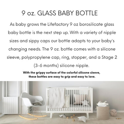 Glass Baby Bottle BPA Free | Protective Silicone Sleeve | 4 oz Pack of 2 | Cantaloupe, Banana - Colors B