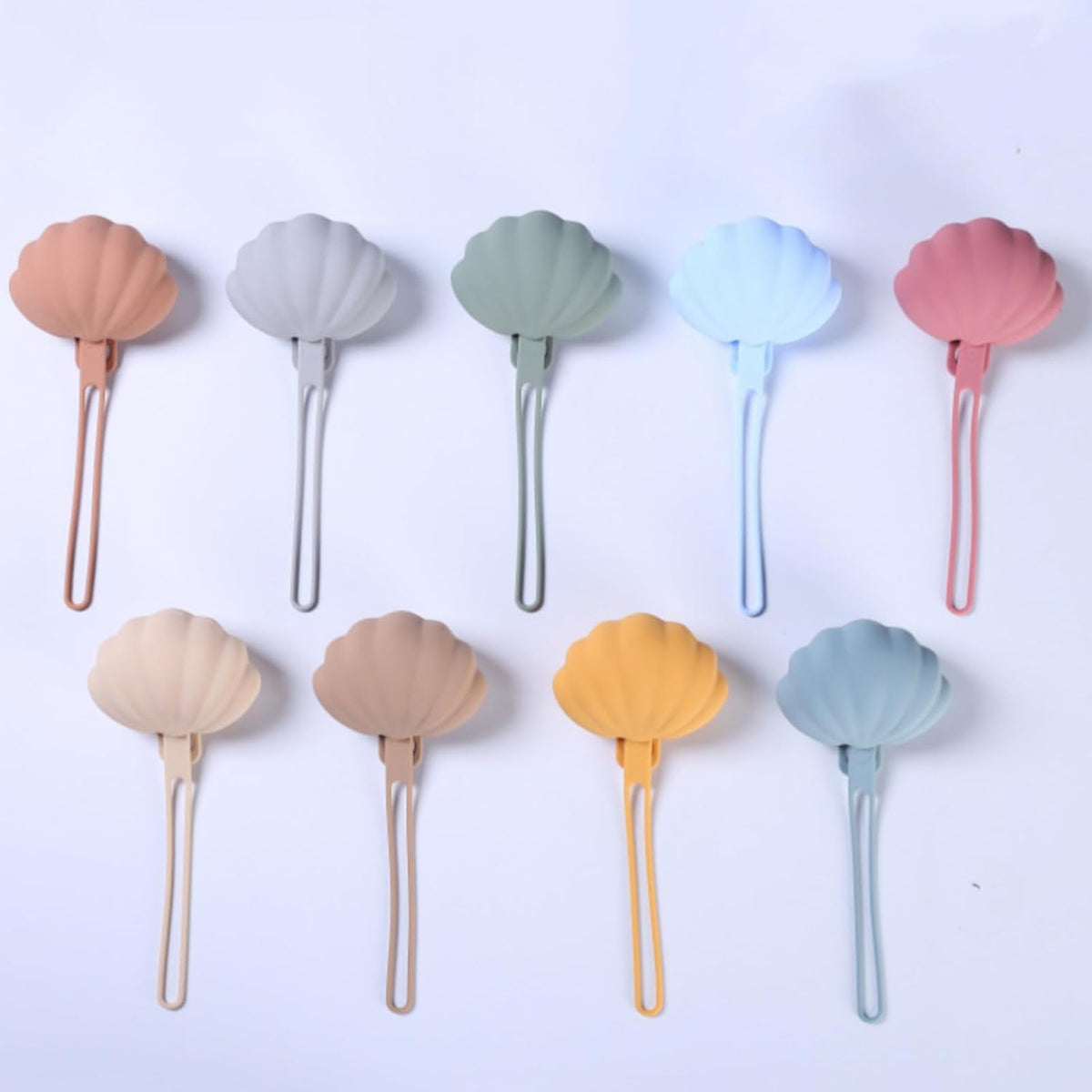 Compact Silicone Storage Case Shell Shape Portable Organiser Box for Soothing Container Box Compact Silicone Storage with Hanging Strap