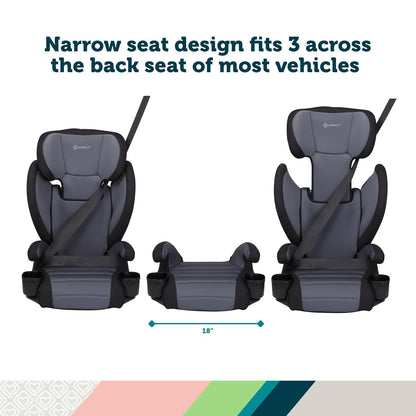 Grow and Go 2-in-1 Booster Car Seat with ComfortWings, Converts High-Back to Backless, 19" Wide, Fits 3 Across, Lightweight, Foldable, Easy-Clean, Cup Holders, 40-100 lbs, Beach Wave
