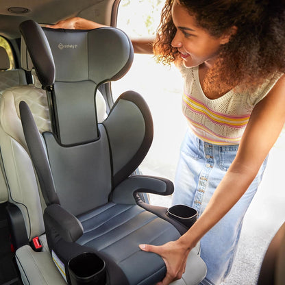 Grow and Go 2-in-1 Booster Car Seat with ComfortWings, Converts High-Back to Backless, 19" Wide, Fits 3 Across, Lightweight, Foldable, Easy-Clean, Cup Holders, 40-100 lbs, Beach Wave